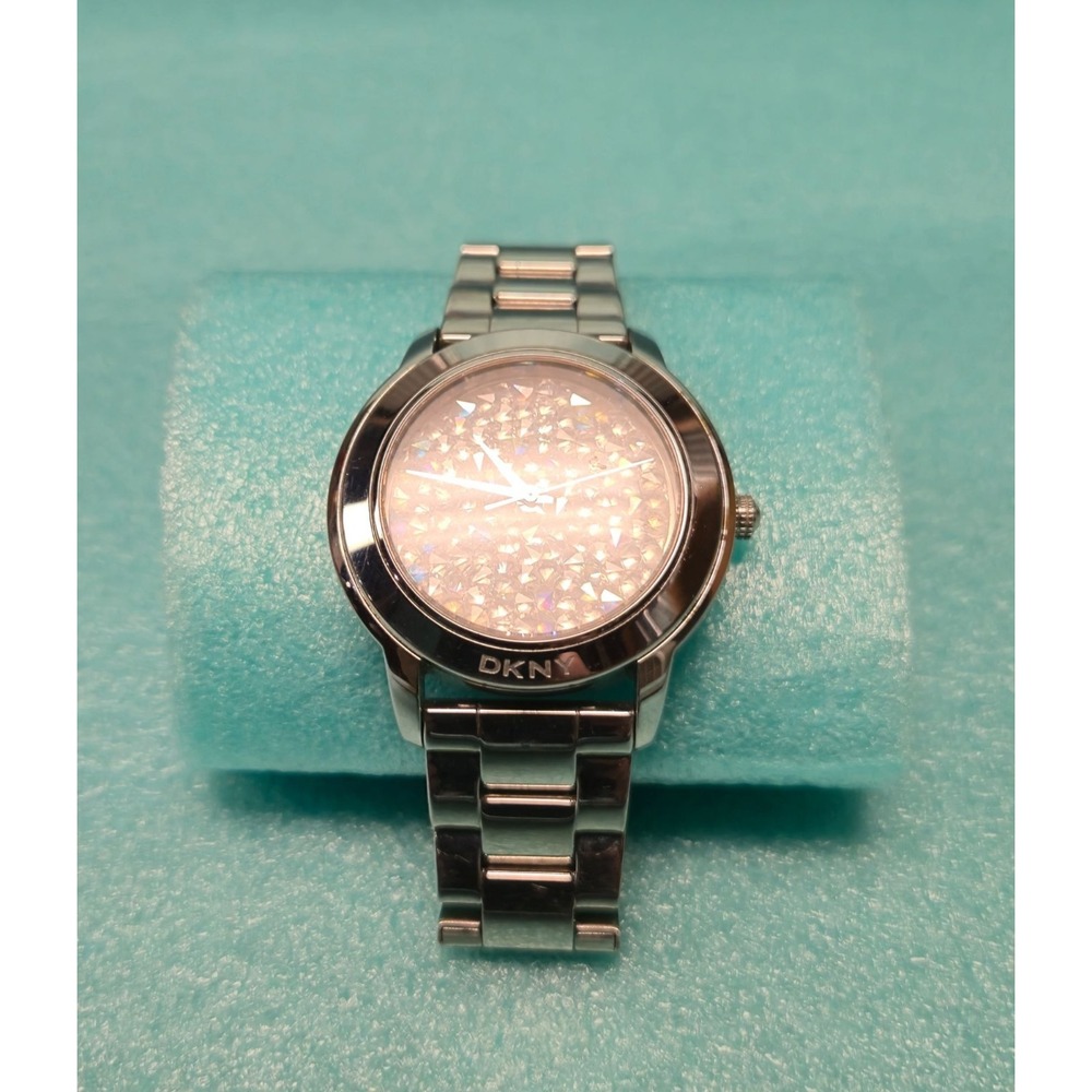 DKNY Womens Silver Tone Stainless Steel Crystal Watch NY8474